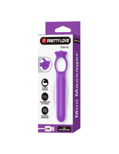 PRETTY LOVE GIANA RECHARGEABLE MINI VIBRATOR MASSAGER PURPLE
