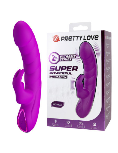 PRETTY LOVE MONICA RECHARGEABLE DUAL STIMULATION G SPOT AND CLITORAL VIBRATOR PURPLE