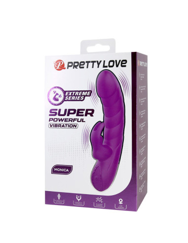 PRETTY LOVE MONICA RECHARGEABLE DUAL STIMULATION G SPOT AND CLITORAL VIBRATOR PURPLE