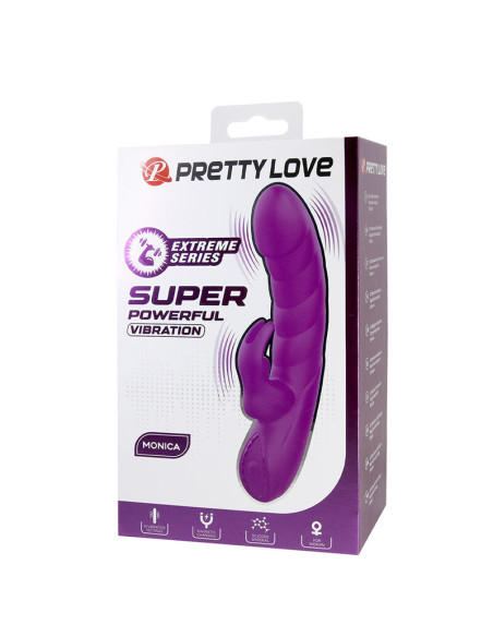 PRETTY LOVE MONICA RECHARGEABLE DUAL STIMULATION G SPOT AND CLITORAL VIBRATOR PURPLE