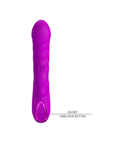 PRETTY LOVE MONICA RECHARGEABLE DUAL STIMULATION G SPOT AND CLITORAL VIBRATOR PURPLE