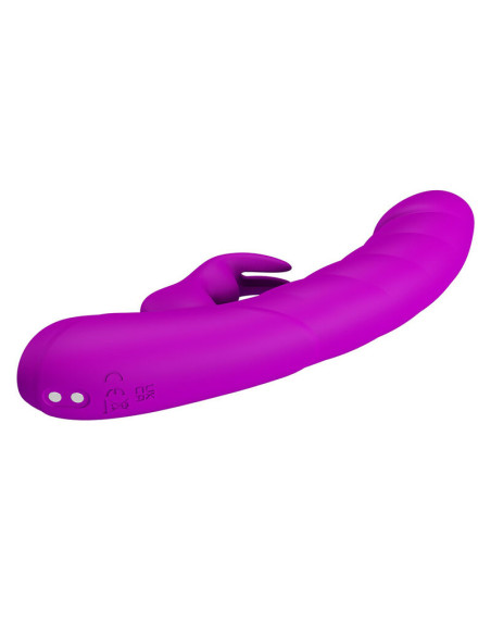 PRETTY LOVE MONICA RECHARGEABLE DUAL STIMULATION G SPOT AND CLITORAL VIBRATOR PURPLE