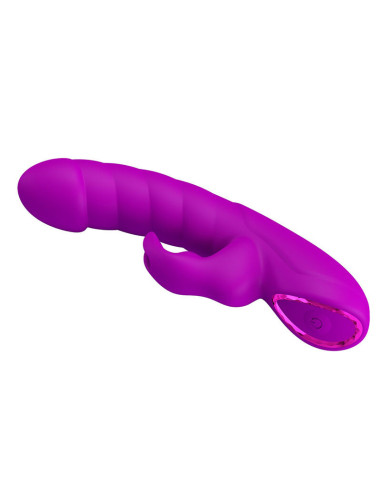 PRETTY LOVE MONICA RECHARGEABLE DUAL STIMULATION G SPOT AND CLITORAL VIBRATOR PURPLE