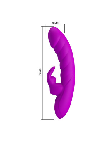 PRETTY LOVE MONICA RECHARGEABLE DUAL STIMULATION G SPOT AND CLITORAL VIBRATOR PURPLE