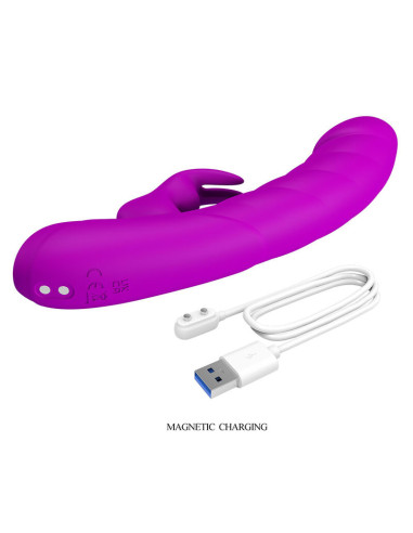 PRETTY LOVE MONICA RECHARGEABLE DUAL STIMULATION G SPOT AND CLITORAL VIBRATOR PURPLE
