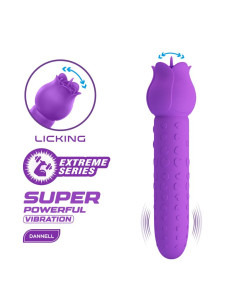 PRETTY LOVE DANNELL RECHARGEABLE ORAL AND CLITORAL STIMULATOR VIBRATOR PURPLE 2