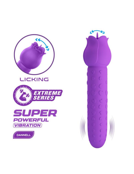PRETTY LOVE DANNELL RECHARGEABLE ORAL AND CLITORAL STIMULATOR VIBRATOR PURPLE