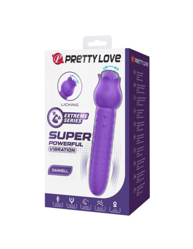 PRETTY LOVE DANNELL RECHARGEABLE ORAL AND CLITORAL STIMULATOR VIBRATOR PURPLE