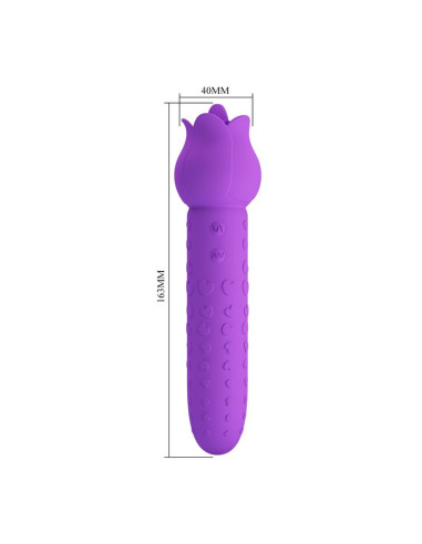 PRETTY LOVE DANNELL RECHARGEABLE ORAL AND CLITORAL STIMULATOR VIBRATOR PURPLE