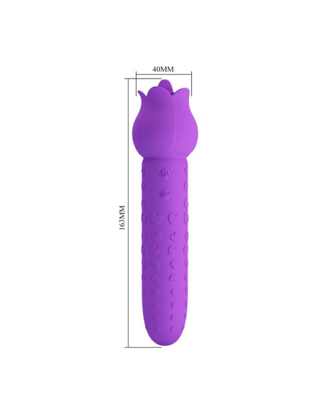 PRETTY LOVE DANNELL RECHARGEABLE ORAL AND CLITORAL STIMULATOR VIBRATOR PURPLE