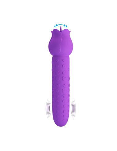PRETTY LOVE DANNELL RECHARGEABLE ORAL AND CLITORAL STIMULATOR VIBRATOR PURPLE