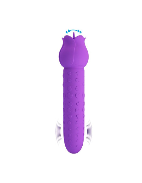 PRETTY LOVE DANNELL RECHARGEABLE ORAL AND CLITORAL STIMULATOR VIBRATOR PURPLE
