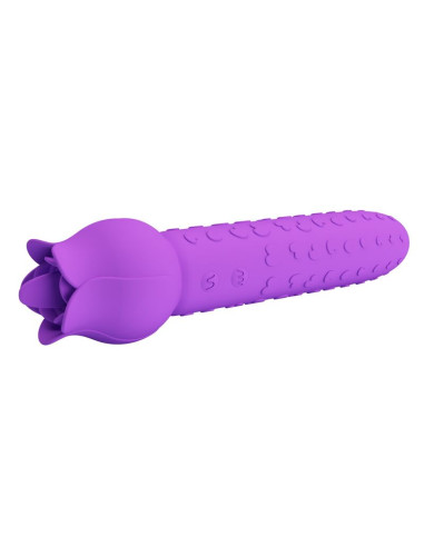 PRETTY LOVE DANNELL RECHARGEABLE ORAL AND CLITORAL STIMULATOR VIBRATOR PURPLE