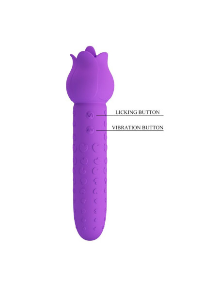 PRETTY LOVE DANNELL RECHARGEABLE ORAL AND CLITORAL STIMULATOR VIBRATOR PURPLE