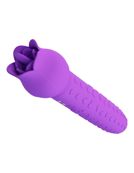 PRETTY LOVE DANNELL RECHARGEABLE ORAL AND CLITORAL STIMULATOR VIBRATOR PURPLE