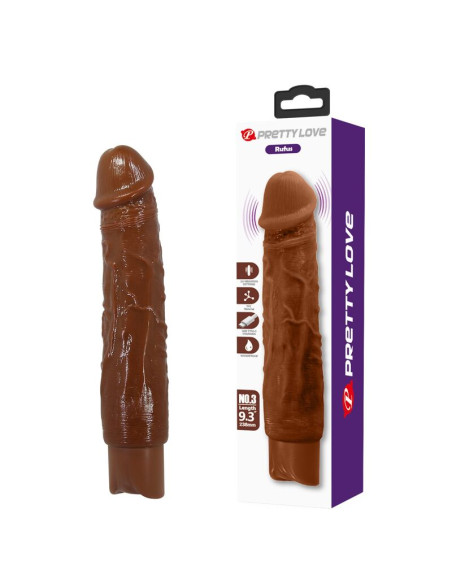 PRETTY LOVE DUKE REALISTIC VIBRATOR 235 CM O 48 CM BROWN