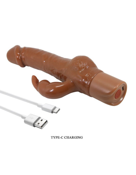 PRETTY LOVE ELLISON REALISTIC RABBIT VIBRATOR 226 CM O 42 CM BROWN