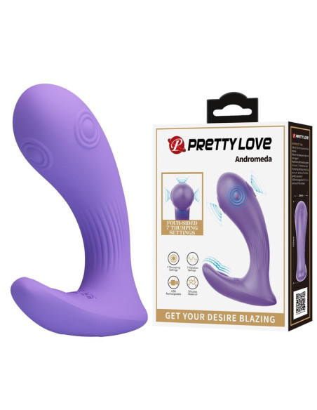 PRETTY LOVE ANDROMEDA RECHARGEABLE DUAL STIMULATION VIBRATOR PURPLE