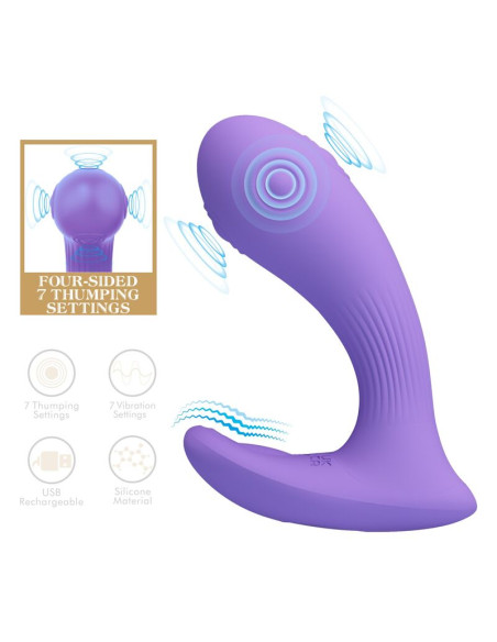 PRETTY LOVE ANDROMEDA RECHARGEABLE DUAL STIMULATION VIBRATOR PURPLE