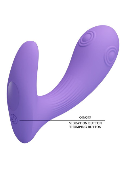 PRETTY LOVE ANDROMEDA RECHARGEABLE DUAL STIMULATION VIBRATOR PURPLE