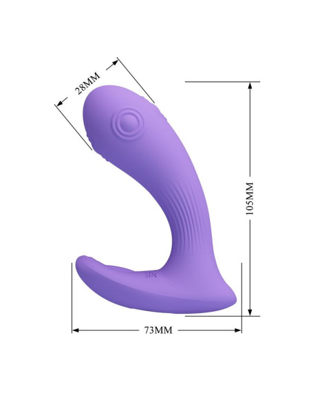 PRETTY LOVE ANDROMEDA RECHARGEABLE DUAL STIMULATION VIBRATOR PURPLE