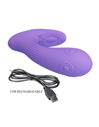 PRETTY LOVE ANDROMEDA RECHARGEABLE DUAL STIMULATION VIBRATOR PURPLE