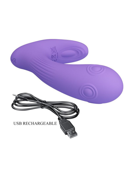 PRETTY LOVE ANDROMEDA RECHARGEABLE DUAL STIMULATION VIBRATOR PURPLE