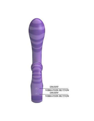 PRETTY LOVE SUMMER DOUBLE ENDED VIBRATOR WITH HANDLE 19 CM O 35 CM PURPLE