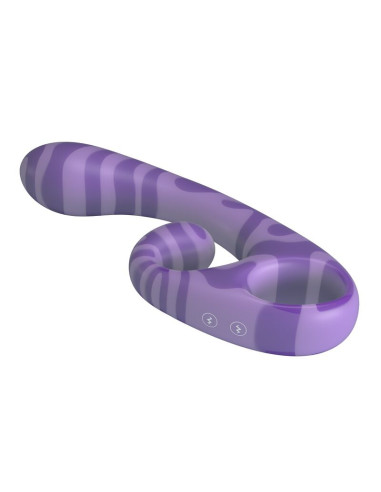 PRETTY LOVE SUMMER DOUBLE ENDED VIBRATOR WITH HANDLE 19 CM O 35 CM PURPLE
