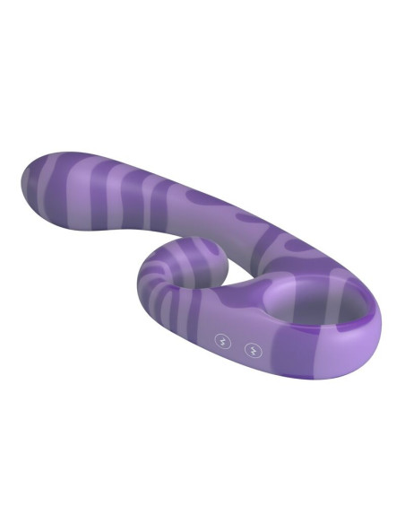 PRETTY LOVE SUMMER DOUBLE ENDED VIBRATOR WITH HANDLE 19 CM O 35 CM PURPLE