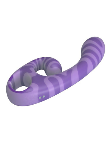 PRETTY LOVE SUMMER DOUBLE ENDED VIBRATOR WITH HANDLE 19 CM O 35 CM PURPLE