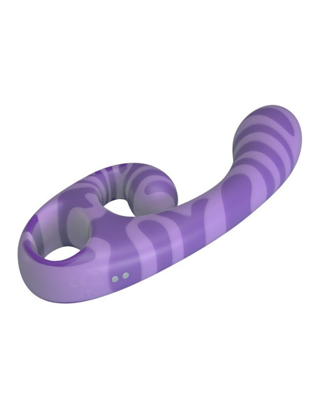 PRETTY LOVE SUMMER DOUBLE ENDED VIBRATOR WITH HANDLE 19 CM O 35 CM PURPLE