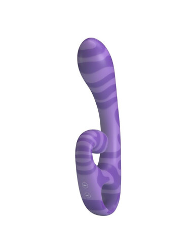 PRETTY LOVE SUMMER DOUBLE ENDED VIBRATOR WITH HANDLE 19 CM O 35 CM PURPLE