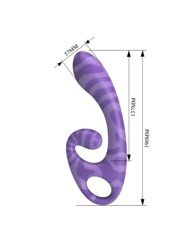 PRETTY LOVE SUMMER DOUBLE ENDED VIBRATOR WITH HANDLE 19 CM O 35 CM PURPLE