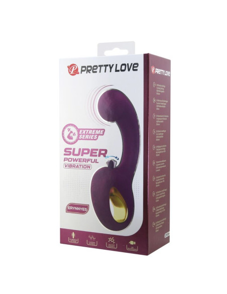 PRETTY LOVE BRYNNLEE RECHARGEABLE VIBRATOR WITH ORAL STIMULATOR 10 VIBRATIONS 5 LICKING FUNCTIONS PURPLE