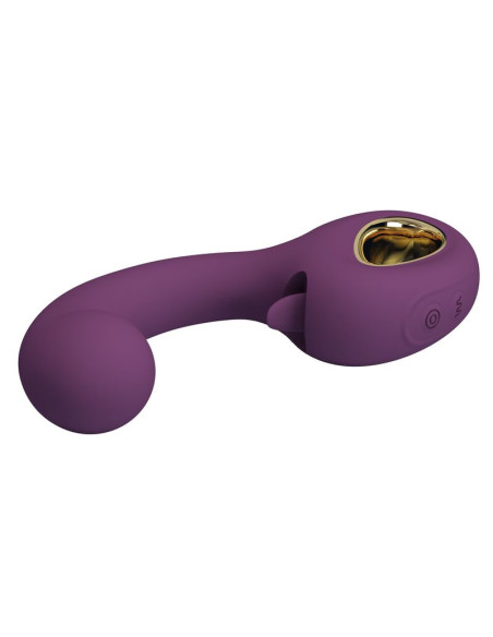 PRETTY LOVE BRYNNLEE RECHARGEABLE VIBRATOR WITH ORAL STIMULATOR 10 VIBRATIONS 5 LICKING FUNCTIONS PURPLE