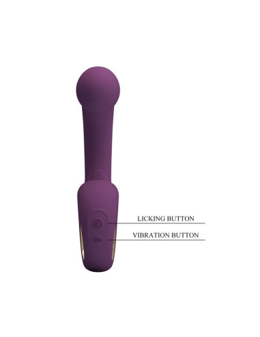 PRETTY LOVE BRYNNLEE RECHARGEABLE VIBRATOR WITH ORAL STIMULATOR 10 VIBRATIONS 5 LICKING FUNCTIONS PURPLE