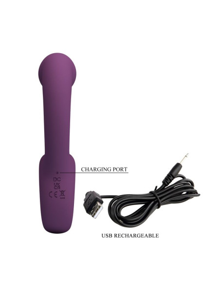 PRETTY LOVE BRYNNLEE RECHARGEABLE VIBRATOR WITH ORAL STIMULATOR 10 VIBRATIONS 5 LICKING FUNCTIONS PURPLE