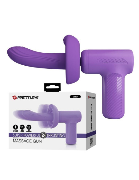 PRETTY LOVE VITO THRUSTING MASSAGE GUN 5 MODES PURPLE