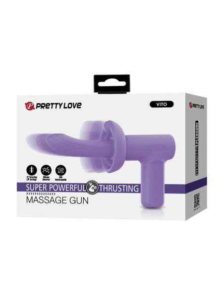 PRETTY LOVE VITO THRUSTING MASSAGE GUN 5 MODES PURPLE