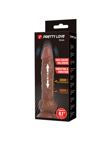 PRETTY LOVE EREN THRUSTING VIBRATING DILDO 205 CM O 45 CM BROWN