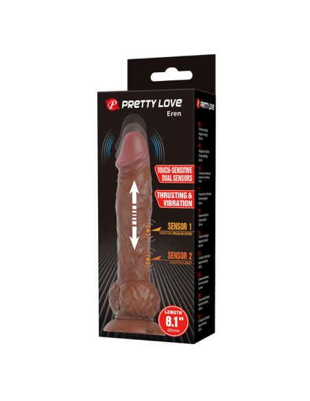 PRETTY LOVE EREN THRUSTING VIBRATING DILDO 205 CM O 45 CM BROWN
