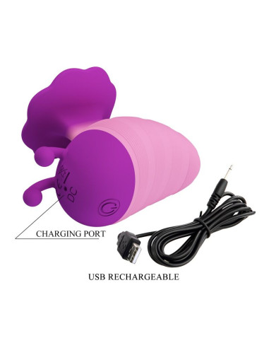 PRETTY LOVE LITTLE BEE RECHARGEABLE CLITORAL STIMULATOR 7 MODES PURPLE PINK