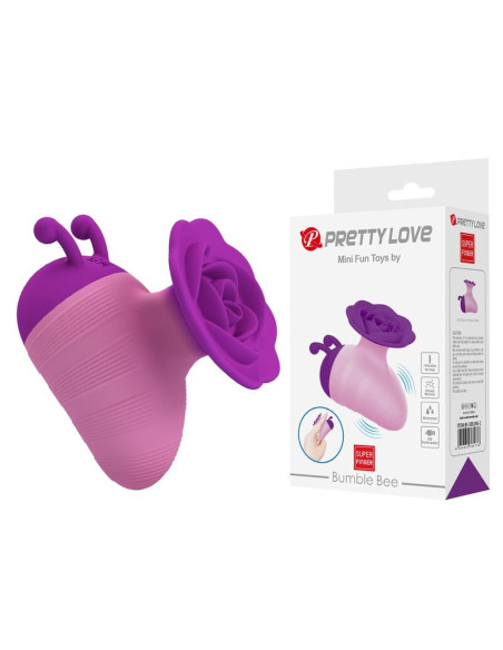 PRETTY LOVE LITTLE BEE RECHARGEABLE CLITORAL STIMULATOR 7 MODES PURPLE PINK