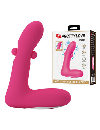 PRETTY LOVE DUDEN RECHARGEABLE SILICONE VIBRATOR 12 VIBRATION MODES AND 3 ROCKING MODES PINK