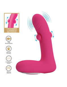 PRETTY LOVE DUDEN RECHARGEABLE SILICONE VIBRATOR 12 VIBRATION MODES AND 3 ROCKING MODES PINK 2
