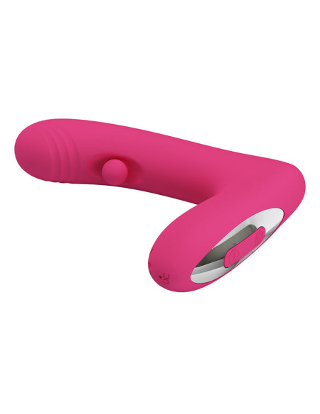 PRETTY LOVE DUDEN RECHARGEABLE SILICONE VIBRATOR 12 VIBRATION MODES AND 3 ROCKING MODES PINK