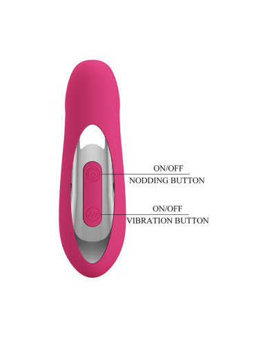PRETTY LOVE DUDEN RECHARGEABLE SILICONE VIBRATOR 12 VIBRATION MODES AND 3 ROCKING MODES PINK