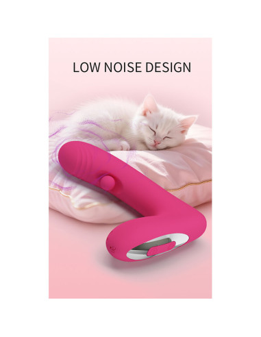 PRETTY LOVE DUDEN RECHARGEABLE SILICONE VIBRATOR 12 VIBRATION MODES AND 3 ROCKING MODES PINK