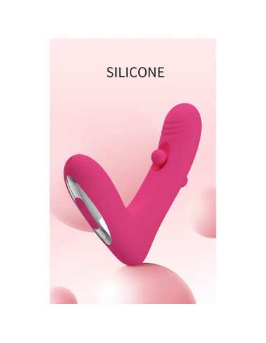 PRETTY LOVE DUDEN RECHARGEABLE SILICONE VIBRATOR 12 VIBRATION MODES AND 3 ROCKING MODES PINK